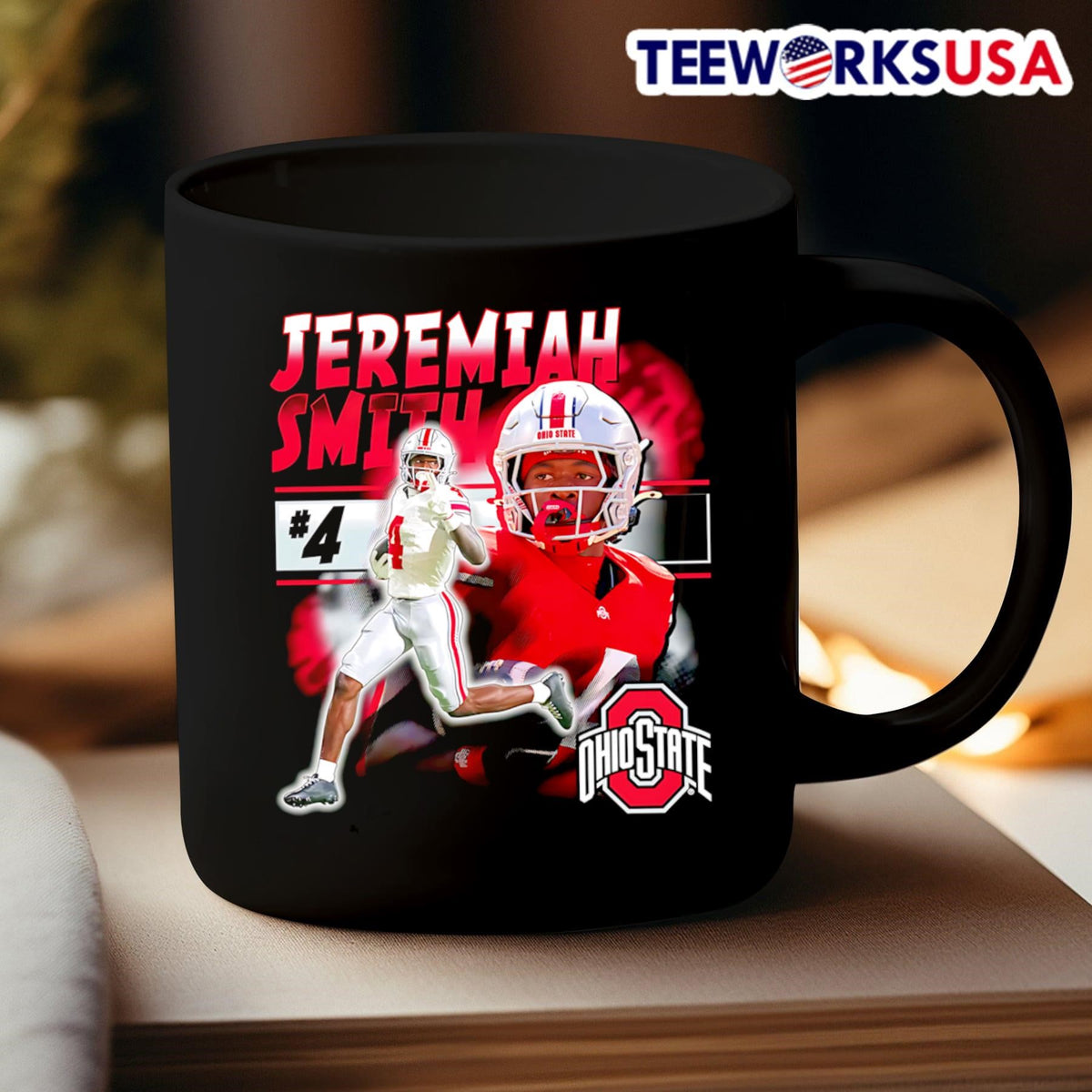 Ohio State Buckeyes Football #4 Jeremiah Smith - Adult & Kids T-Shirts, Sweatshirts & Hoodies apparel design preview 3