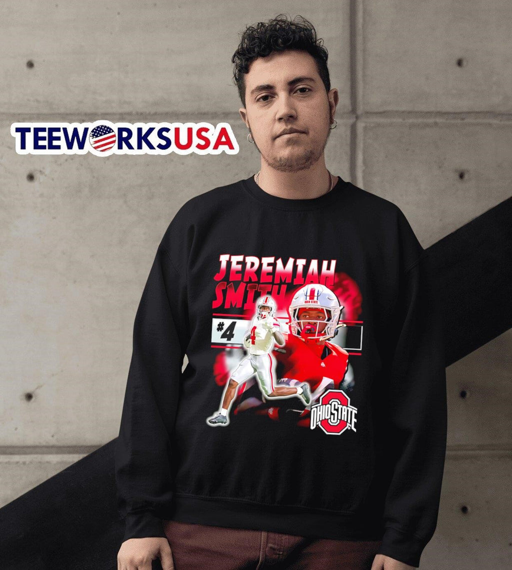 Ohio State Buckeyes Football #4 Jeremiah Smith - Adult & Kids T-Shirts, Sweatshirts & Hoodies apparel design preview 6