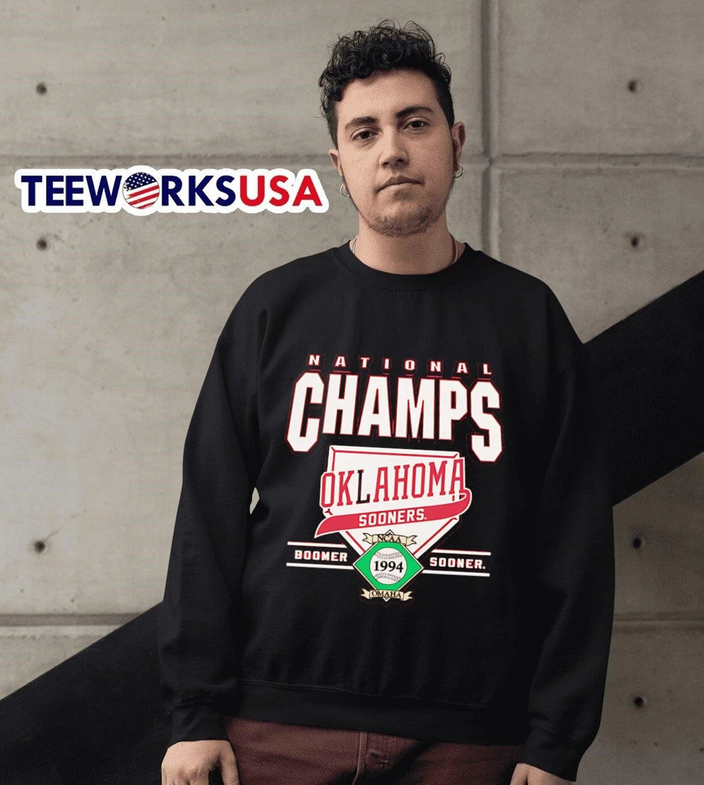 Oklahoma Baseball 1994 National Champs - Adult & Kids T-Shirts, Sweatshirts & Hoodies apparel design preview 6