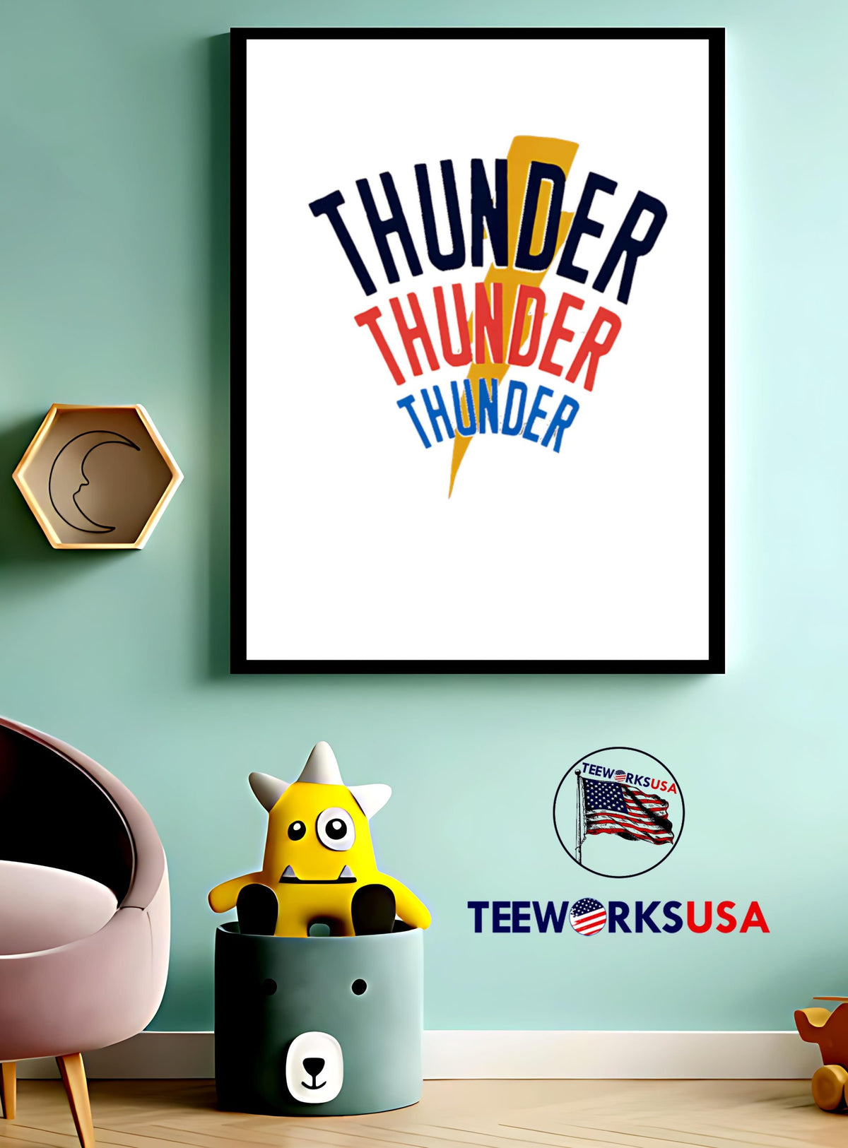 Oklahoma City Thunder 3x - Adult & Kids T-Shirts, Sweatshirts & Hoodies apparel design preview 4