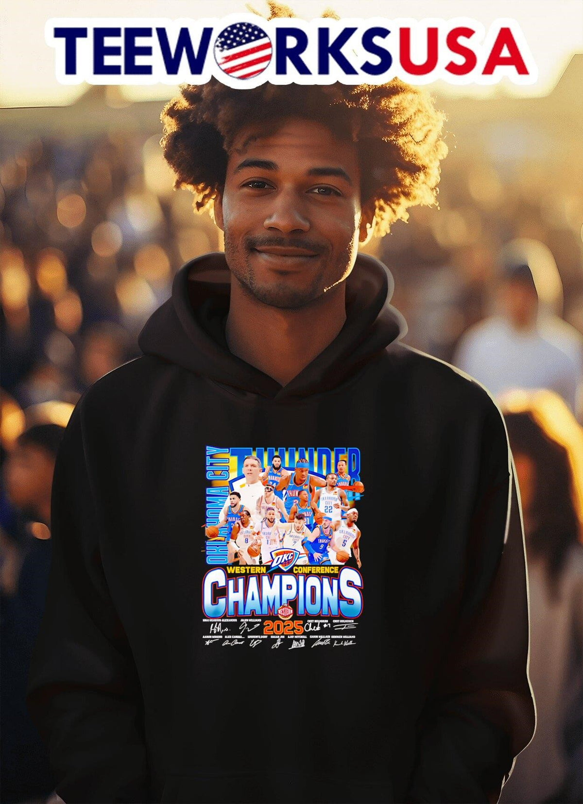 Oklahoma City Thunder Western Conference Champions - Adult & Kids T-Shirts, Sweatshirts & Hoodies apparel design preview 2