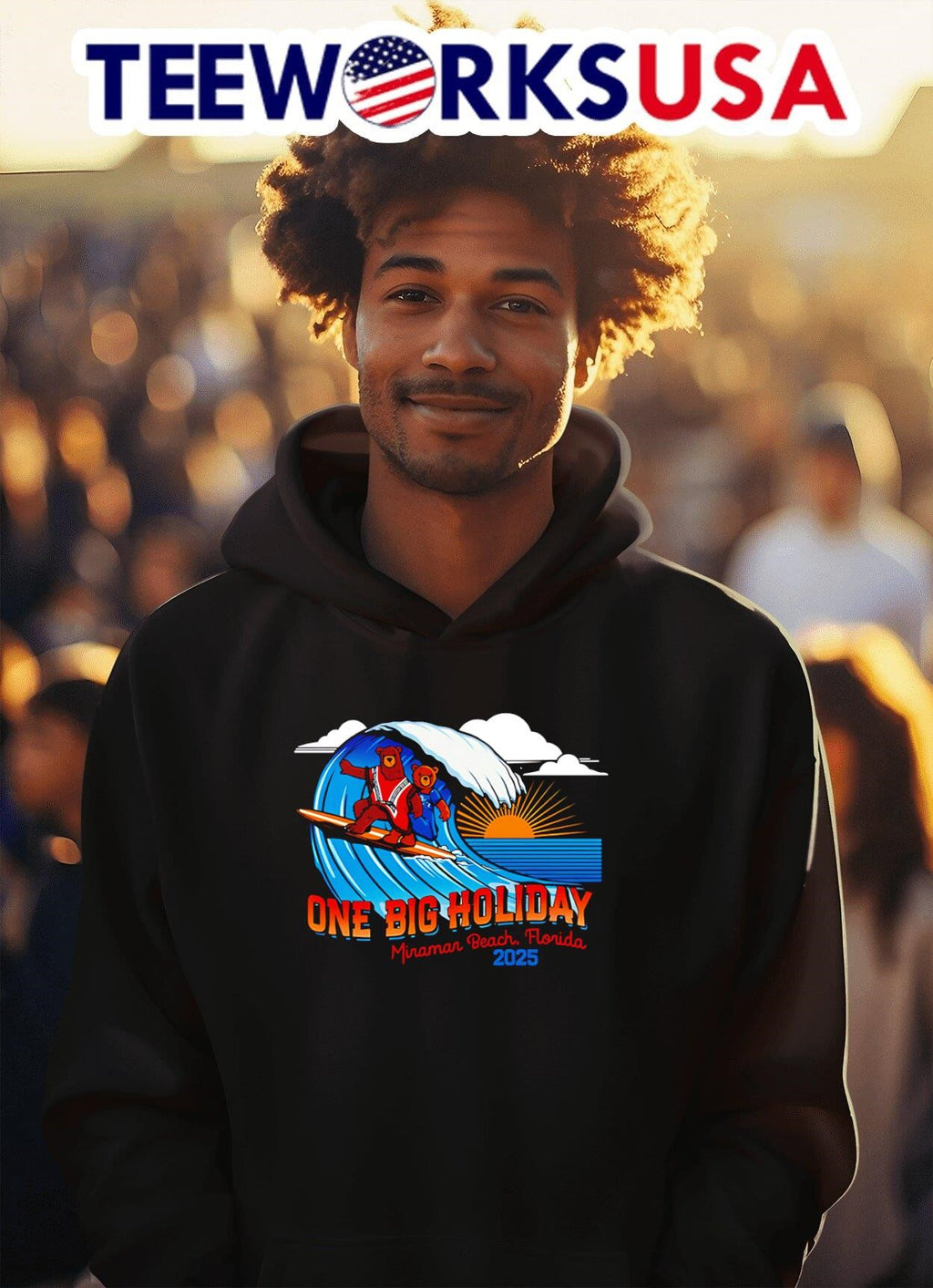 One Big Holiday Surf Bears - Adult & Kids T-Shirts, Sweatshirts & Hoodies apparel design preview 2