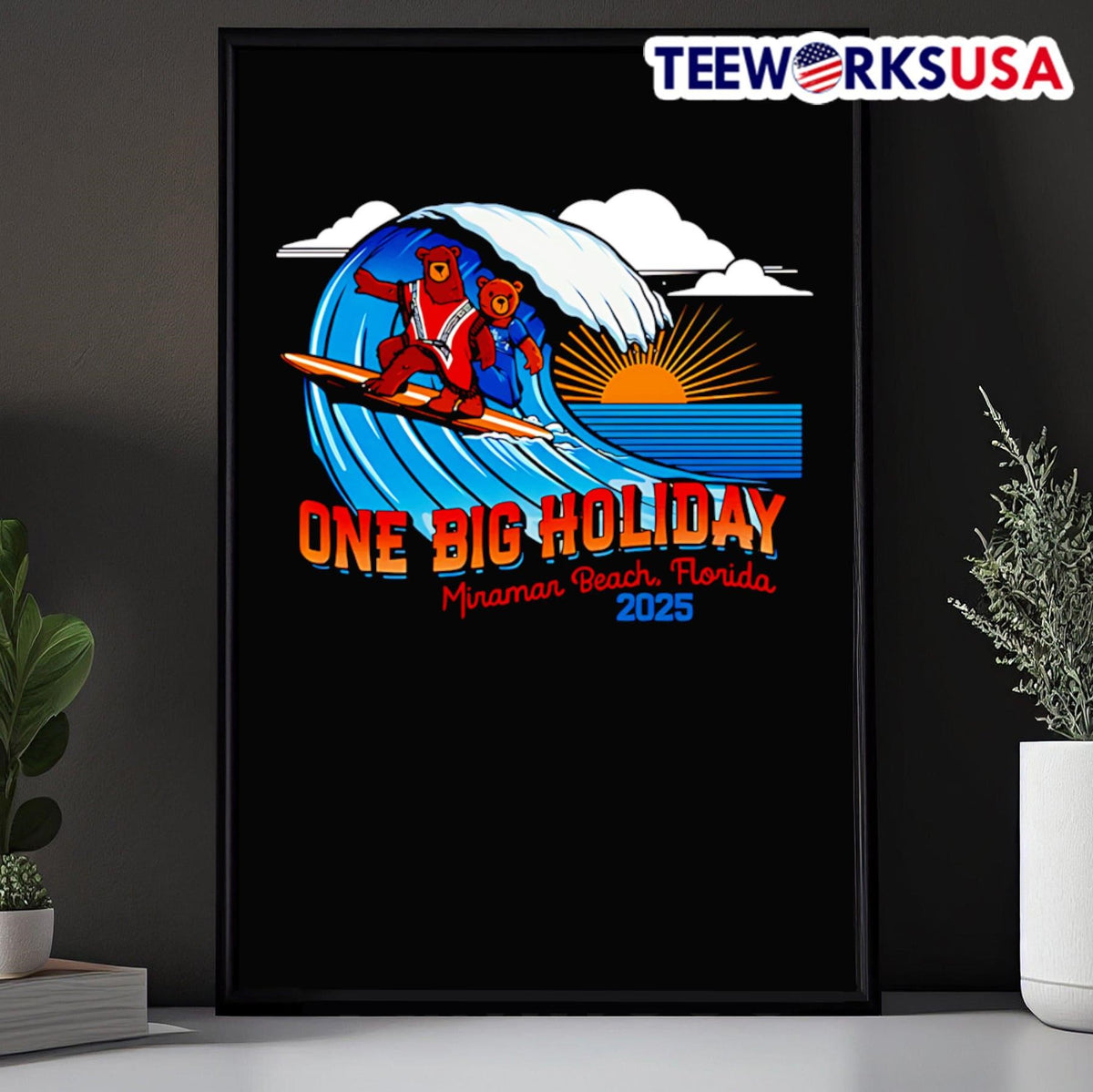 One Big Holiday Surf Bears - Adult & Kids T-Shirts, Sweatshirts & Hoodies apparel design preview 5