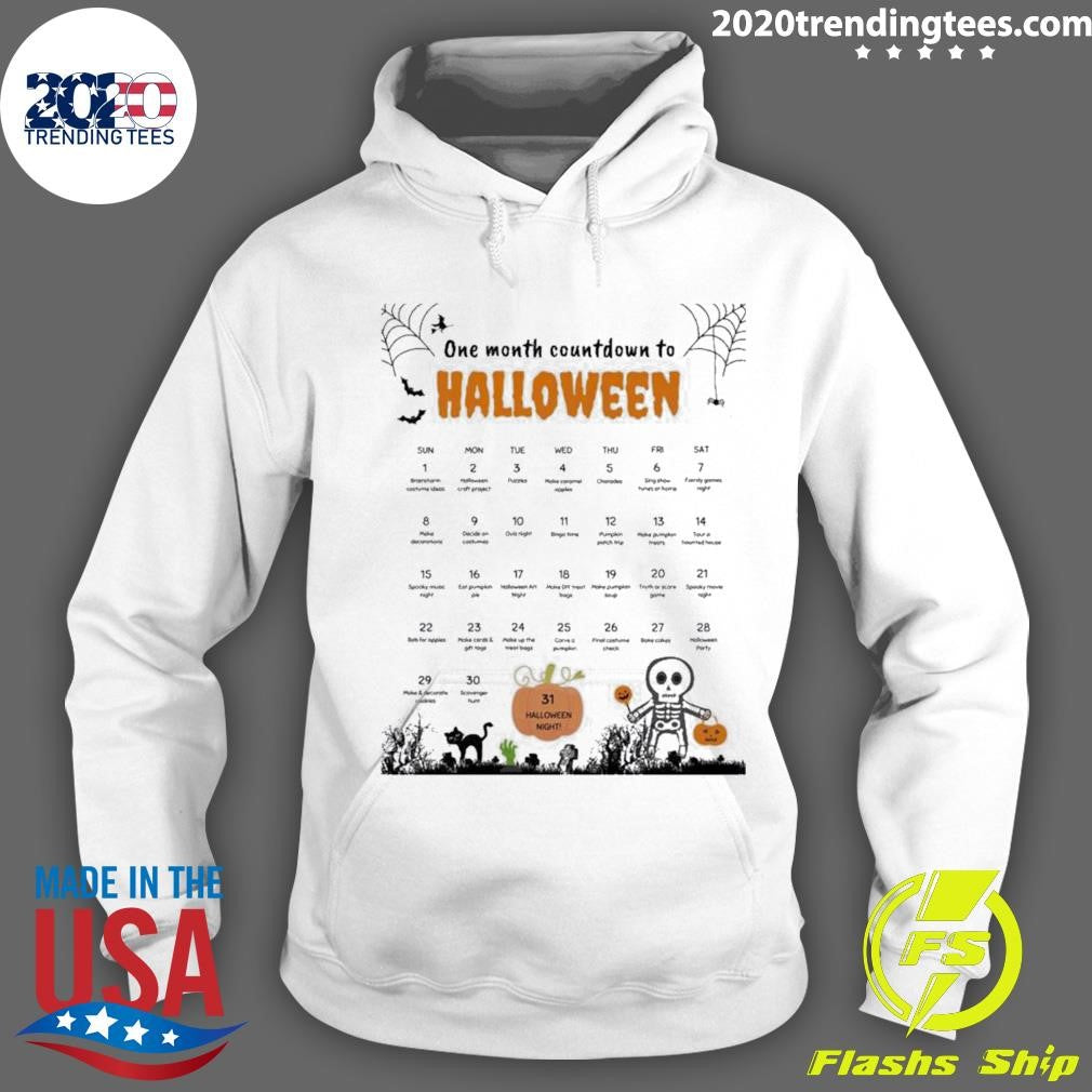 One Month Countdown Calendar Halloween - Adult & Kids T-Shirts, Sweatshirts & Hoodies apparel design preview 2