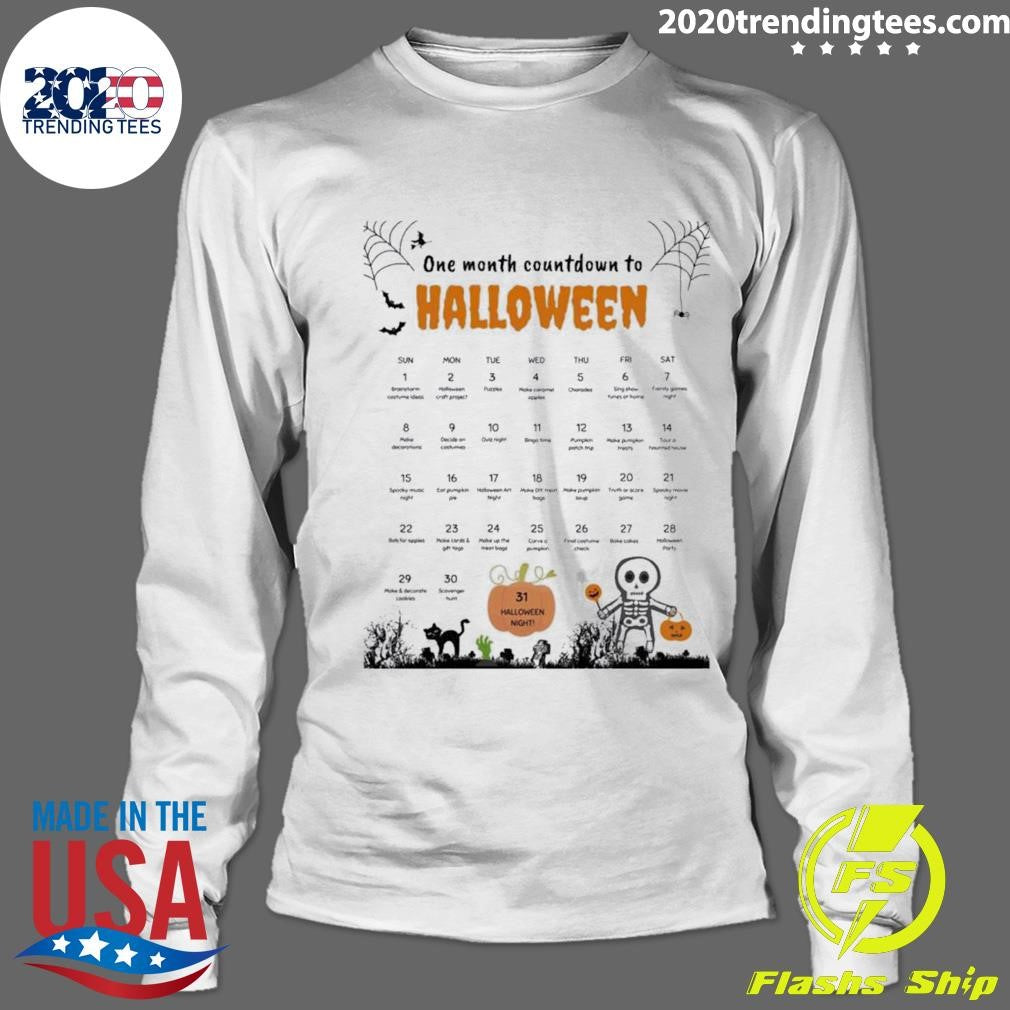 One Month Countdown Calendar Halloween - Adult & Kids T-Shirts, Sweatshirts & Hoodies apparel design preview 4