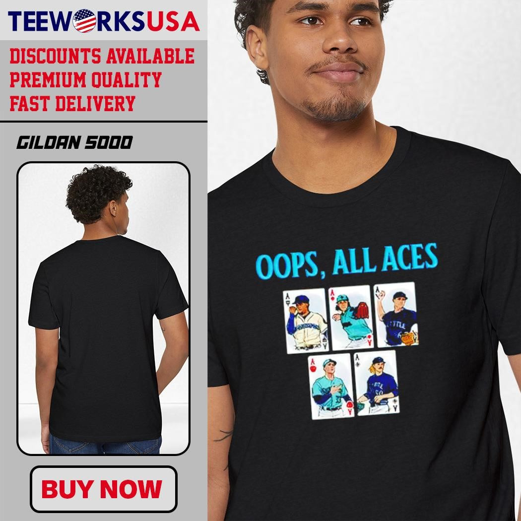 Oops All Aces Mariners vintage - Adult & Kids T-Shirts, Sweatshirts & Hoodies apparel design preview 1