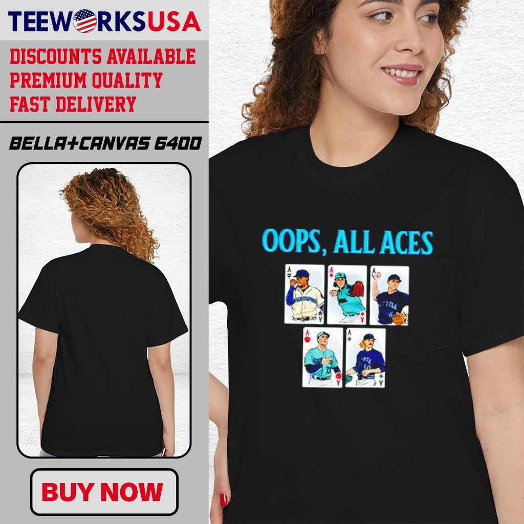 Oops All Aces Mariners vintage - Adult & Kids T-Shirts, Sweatshirts & Hoodies apparel design preview 4