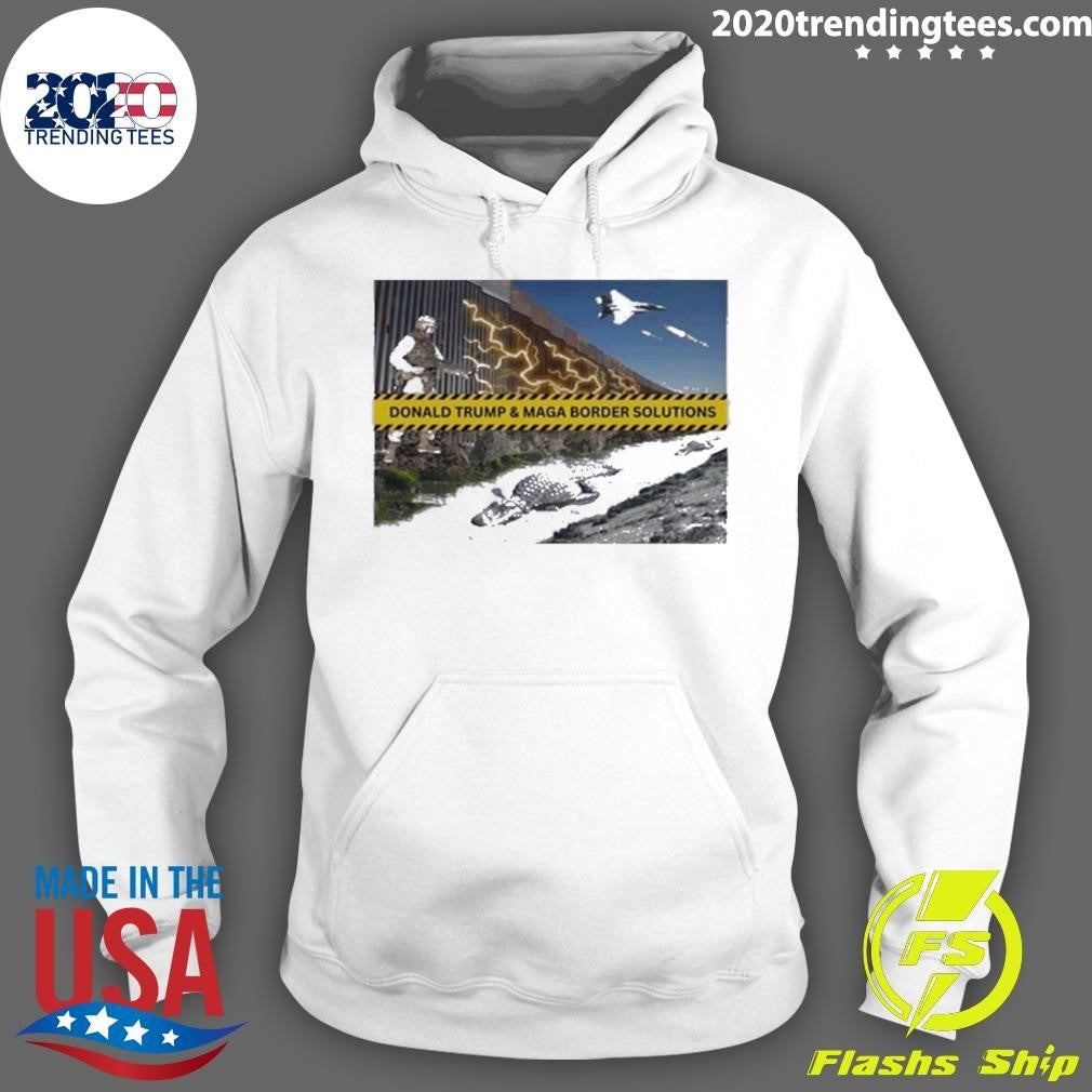 Original 2024 Donald Trump And Maga Border Solutions - Adult & Kids T-Shirts, Sweatshirts & Hoodies apparel design preview 2