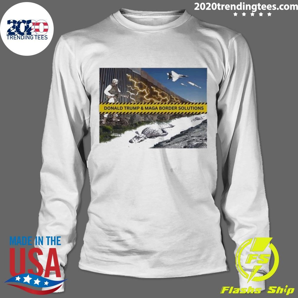 Original 2024 Donald Trump And Maga Border Solutions - Adult & Kids T-Shirts, Sweatshirts & Hoodies apparel design preview 4