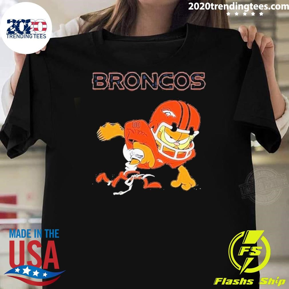 Original Denver Broncos Garfield Cat Grumpy Football - Adult & Kids T-Shirts, Sweatshirts & Hoodies apparel design preview 1
