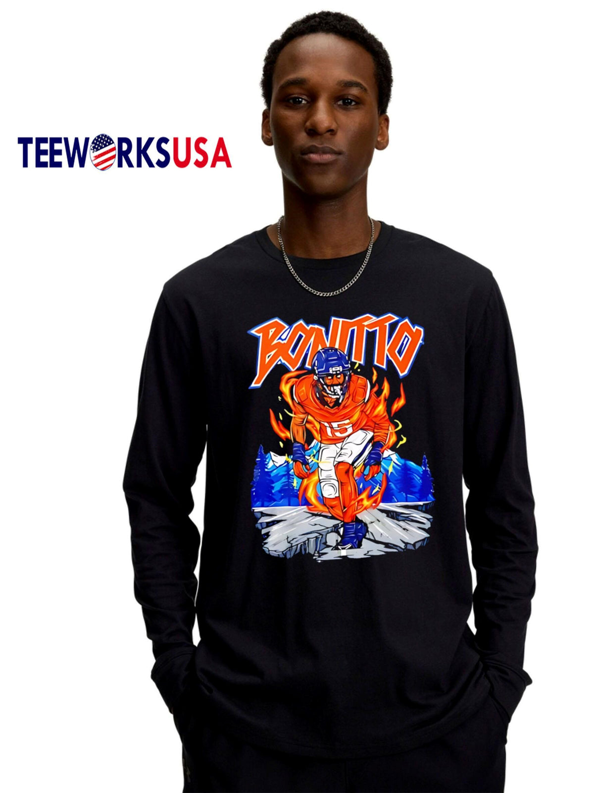 Original Denver Broncos Nik Bonitto Downtown - Adult & Kids T-Shirts, Sweatshirts & Hoodies apparel design preview 4