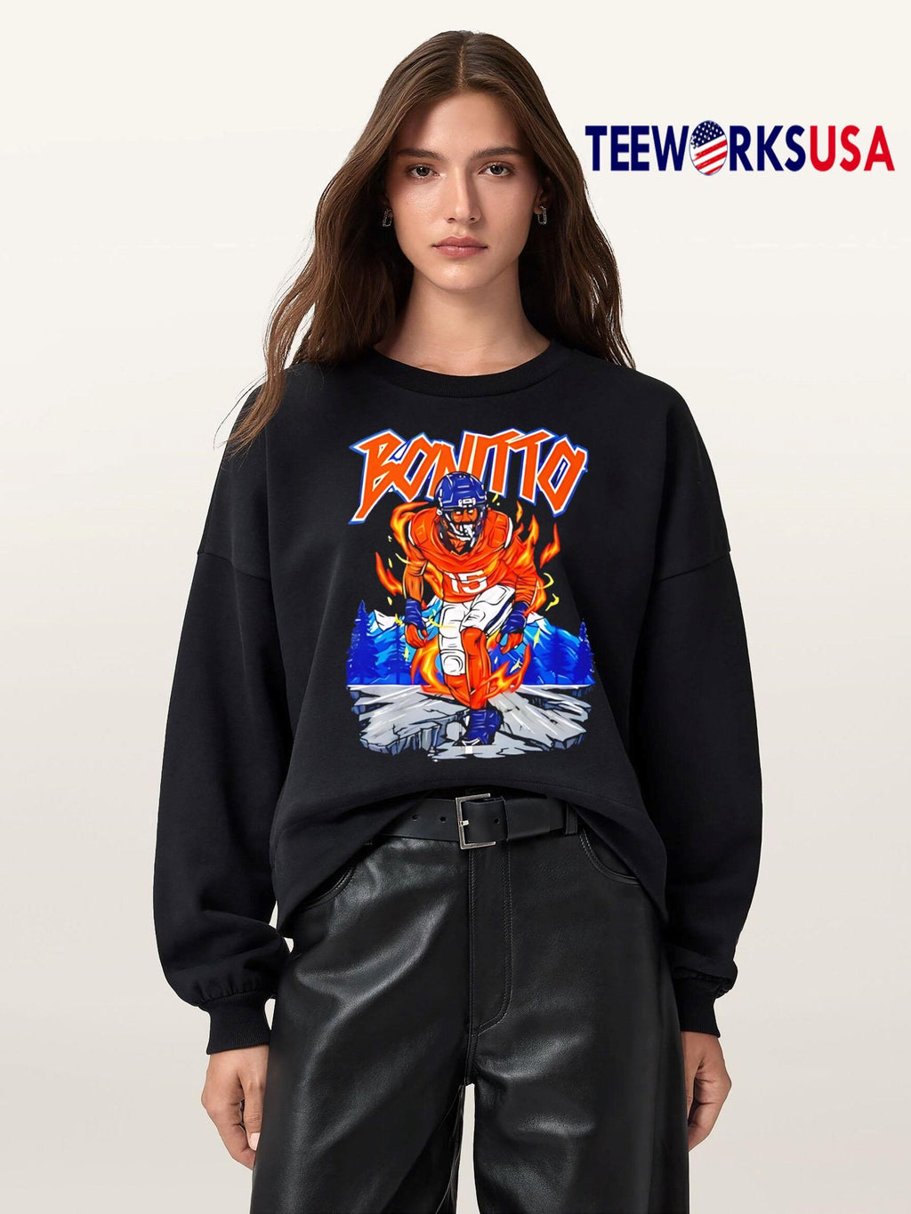 Original Denver Broncos Nik Bonitto Downtown - Adult & Kids T-Shirts, Sweatshirts & Hoodies apparel design preview 5
