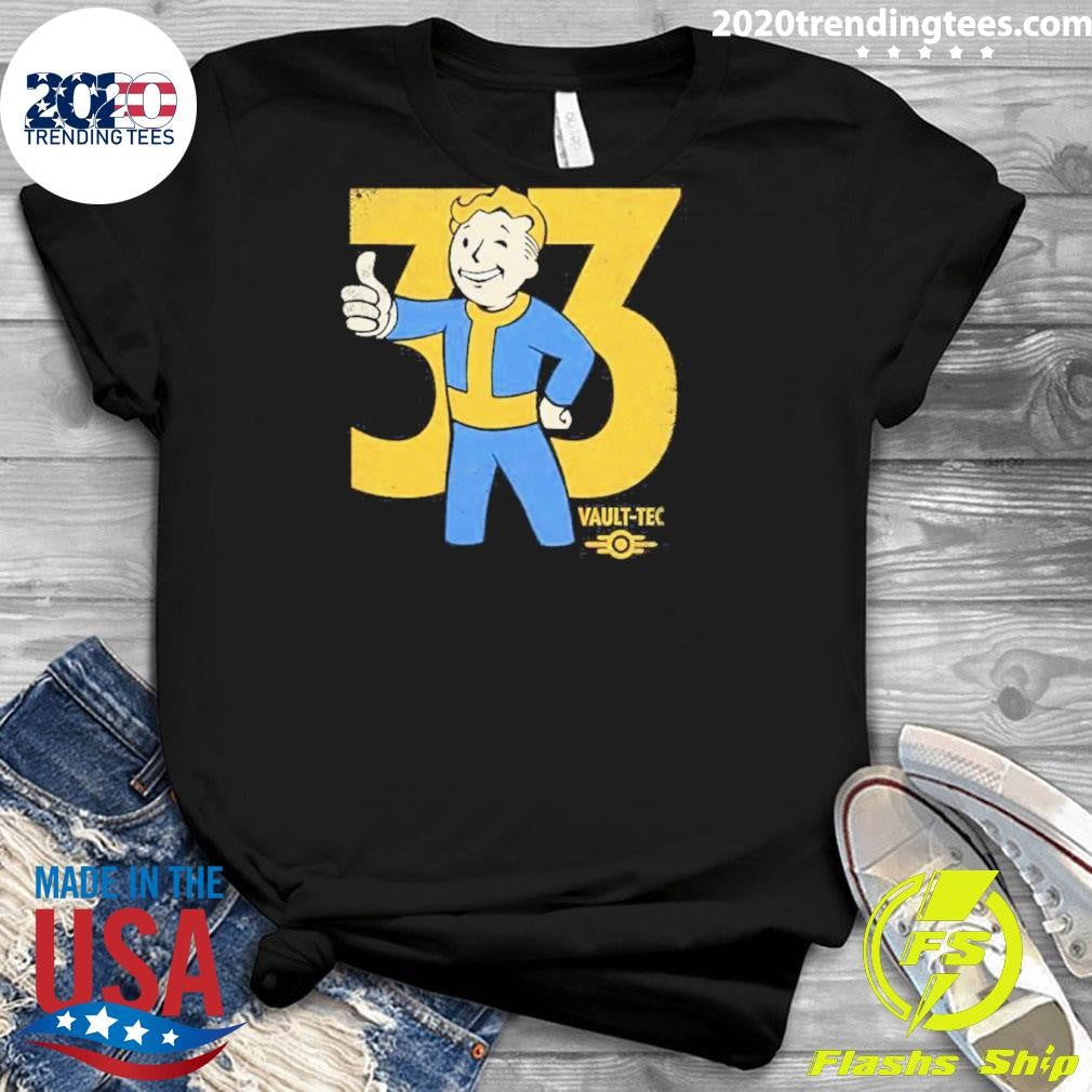 Original Fallout Vault Boy 33 Vintage - Adult & Kids T-Shirts, Sweatshirts & Hoodies apparel design preview 3