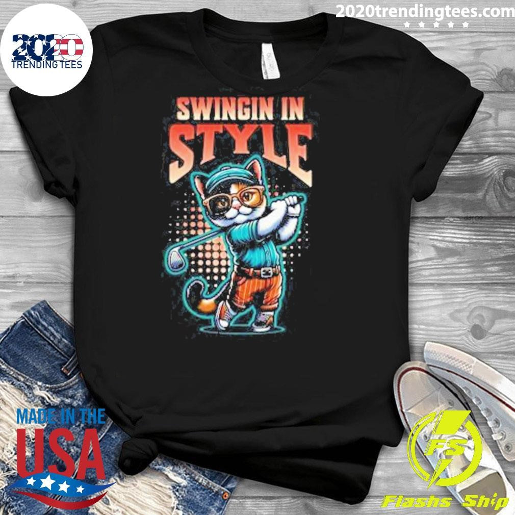 Original Golfing Cat - Adult & Kids T-Shirts, Sweatshirts & Hoodies apparel design preview 3