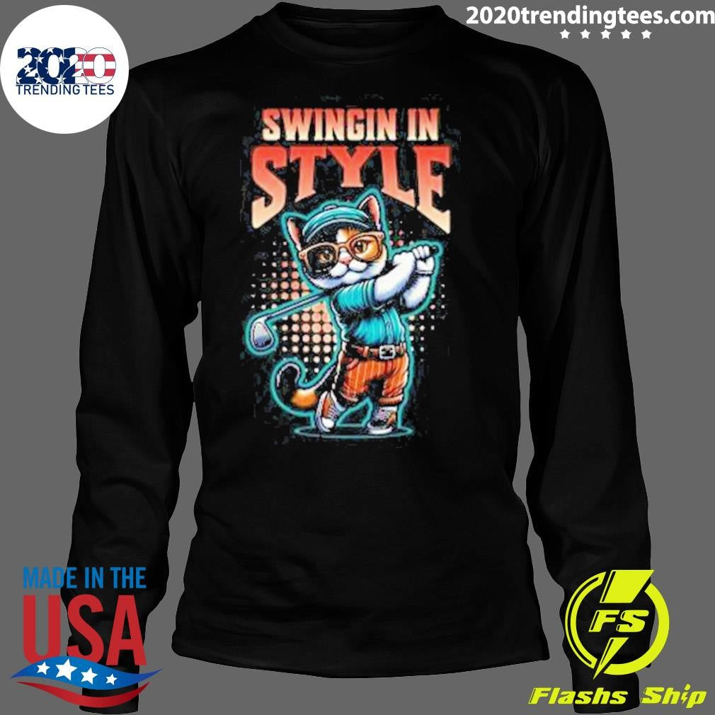 Original Golfing Cat - Adult & Kids T-Shirts, Sweatshirts & Hoodies apparel design preview 4