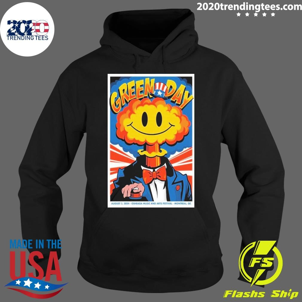 Original Green Day August 3 2024 Osheaga Music And - Adult & Kids T-Shirts, Sweatshirts & Hoodies apparel design preview 2