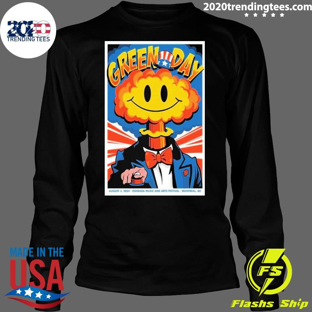 Original Green Day August 3 2024 Osheaga Music And - Adult & Kids T-Shirts, Sweatshirts & Hoodies apparel design preview 4