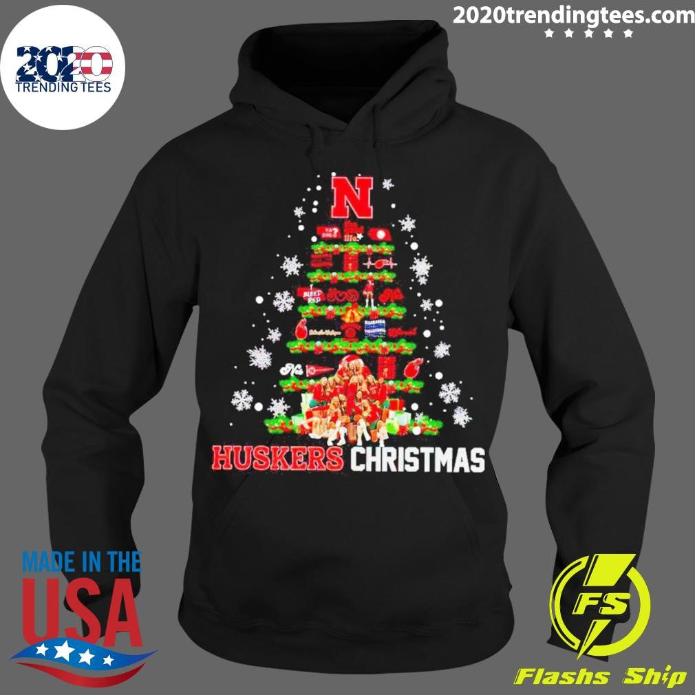 Original Huskers Fan Christmas Tree - Adult & Kids T-Shirts, Sweatshirts & Hoodies apparel design preview 2