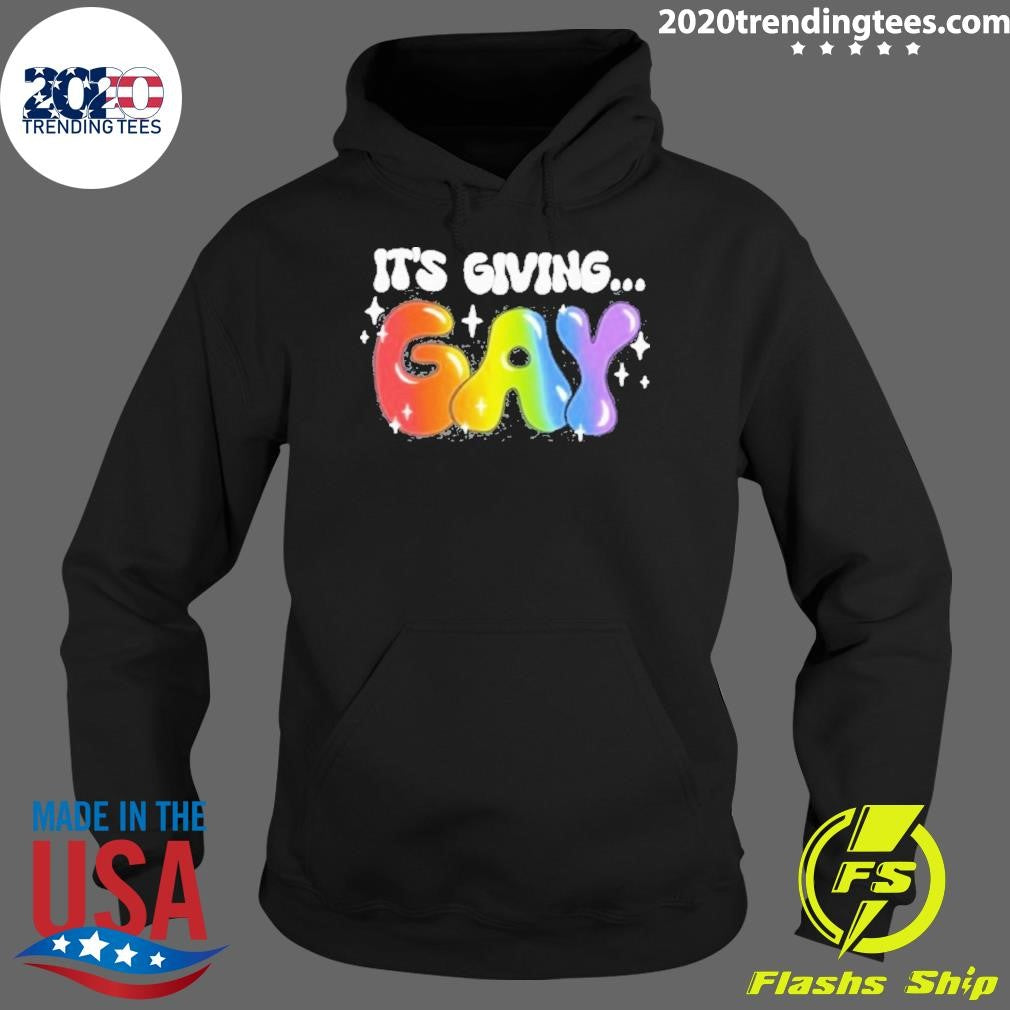 Original It's Giving Gay Pride - Adult & Kids T-Shirts, Sweatshirts & Hoodies apparel design preview 2