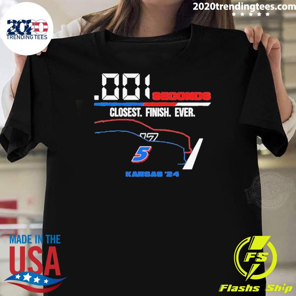 Original Kyle Larson .001 Seconds Closest Finish Ever - Adult & Kids T-Shirts, Sweatshirts & Hoodies apparel design preview 1