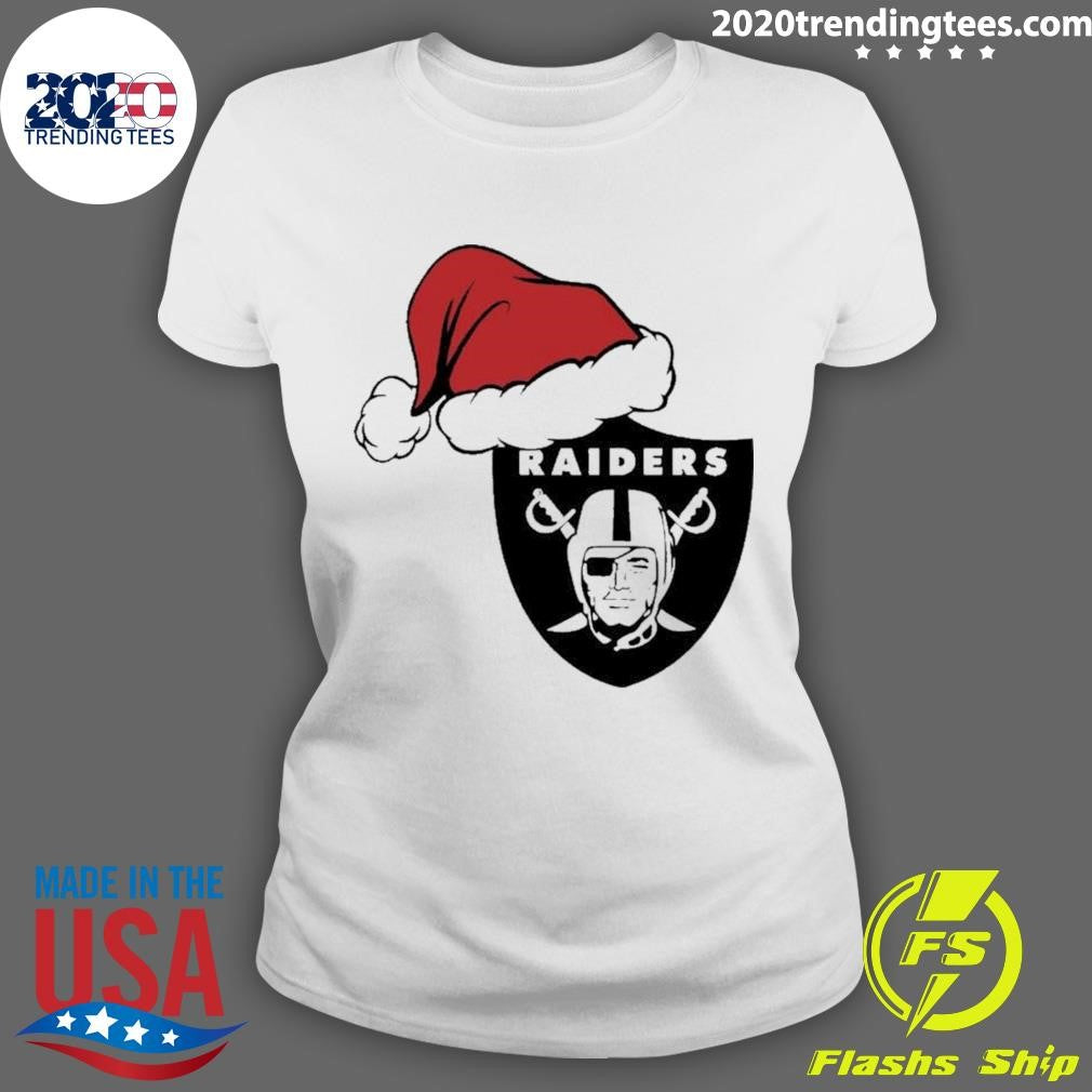 Original Las Vegas Raiders Logo Santa Hat Christmas - Adult & Kids T-Shirts, Sweatshirts & Hoodies apparel design preview 3