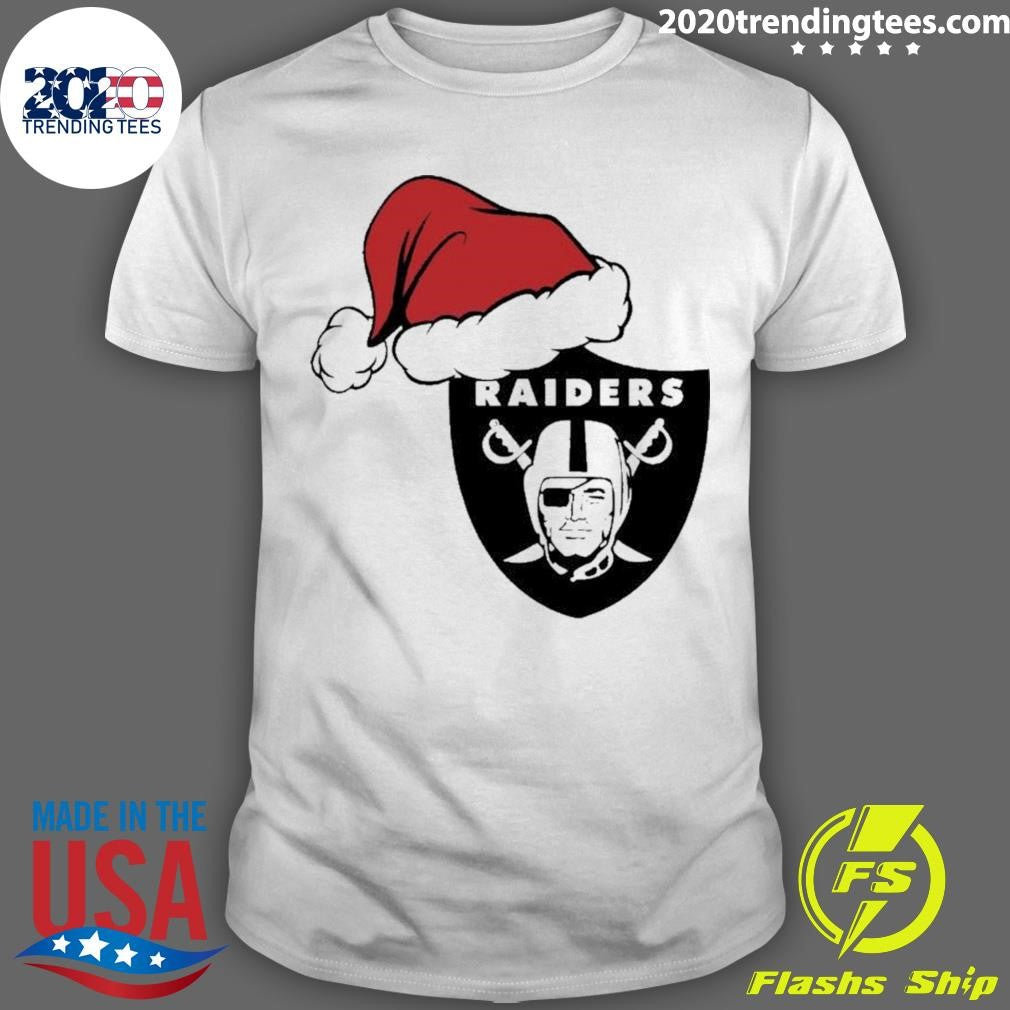 Original Las Vegas Raiders Logo Santa Hat Christmas - Adult & Kids T-Shirts, Sweatshirts & Hoodies apparel design preview 1