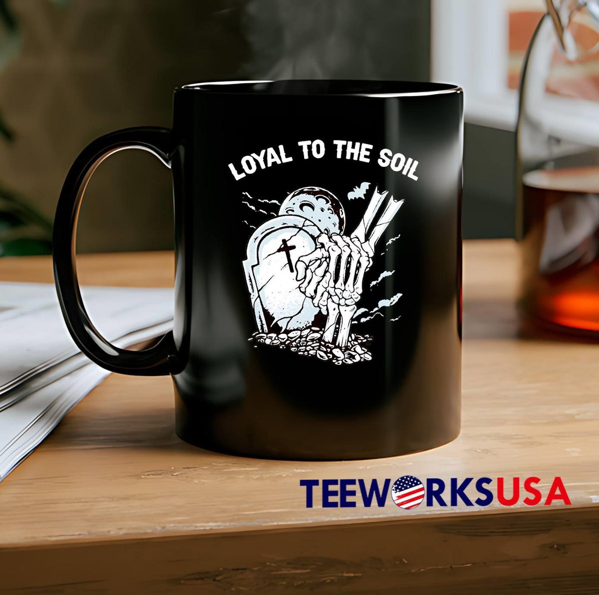 Original Loyal to the soil skeleton hands grave moon - Adult & Kids T-Shirts, Sweatshirts & Hoodies apparel design preview 2