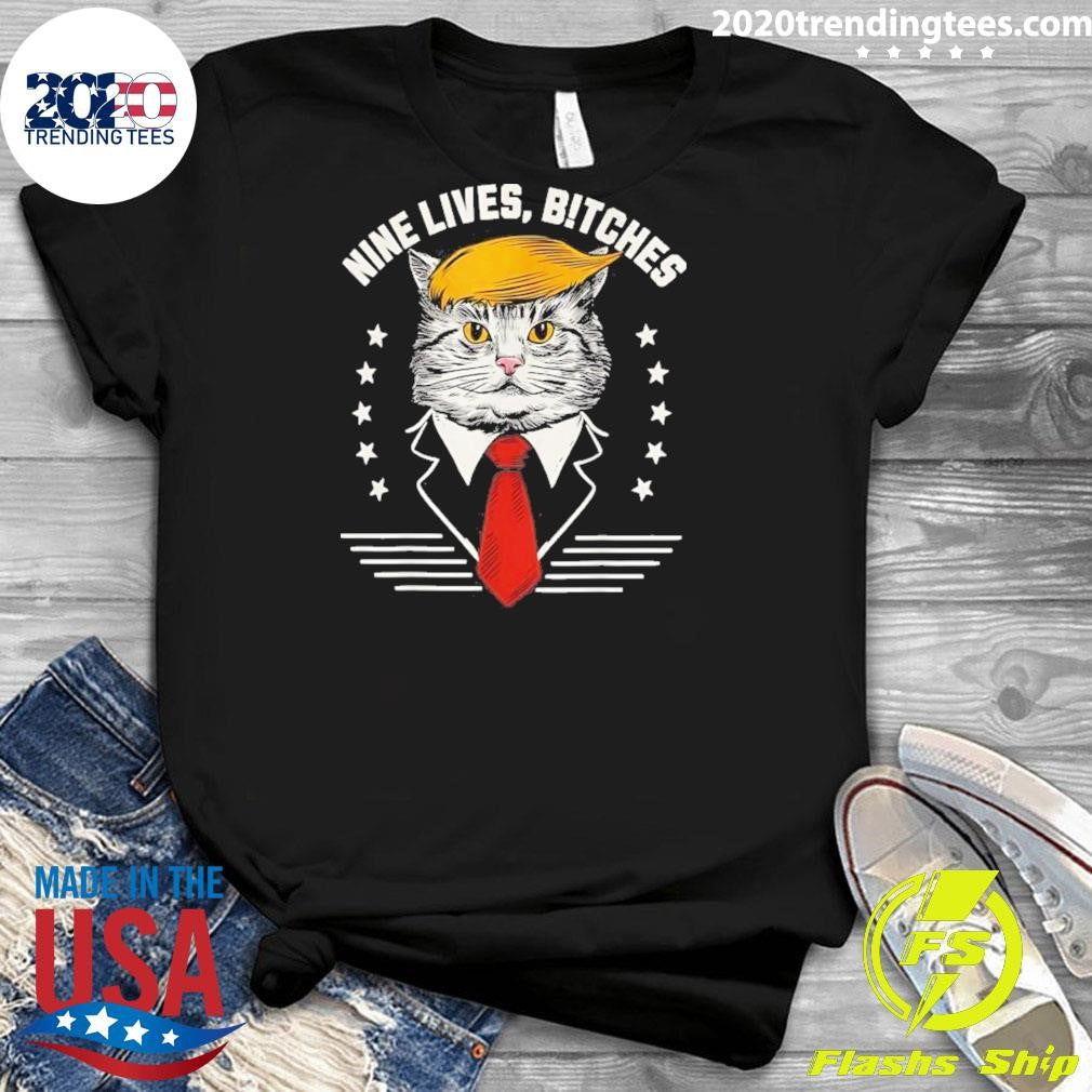 Original Nine Lives Bitches Cat Political 2024 - Adult & Kids T-Shirts, Sweatshirts & Hoodies apparel design preview 3