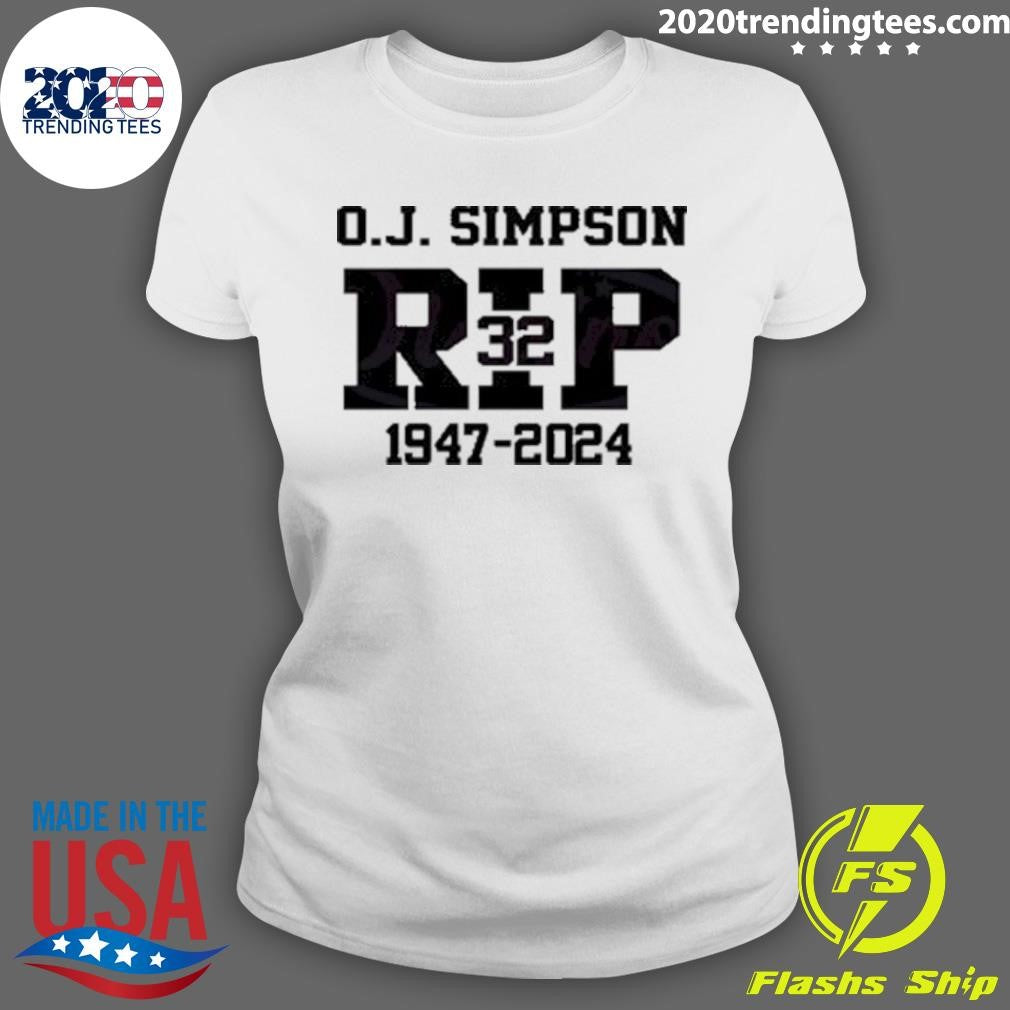 Original OJ Simpson RIP 32 1947-2024 - Adult & Kids T-Shirts, Sweatshirts & Hoodies apparel design preview 3