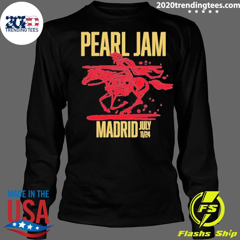 Original Pearl Jam Madrid Spain July 11, 2024 - Adult & Kids T-Shirts, Sweatshirts & Hoodies apparel design preview 4