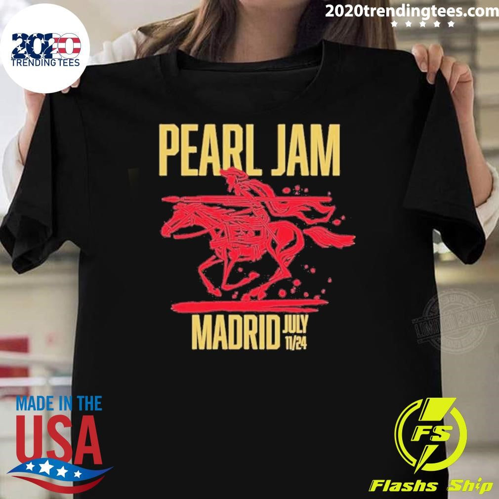 Original Pearl Jam Madrid Spain July 11, 2024 - Adult & Kids T-Shirts, Sweatshirts & Hoodies apparel design preview 1