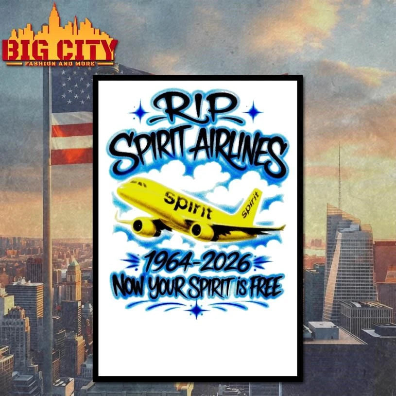 Original RIP Spirit Airlines 1964-2026 - Adult & Kids T-Shirts, Sweatshirts & Hoodies apparel design preview 4