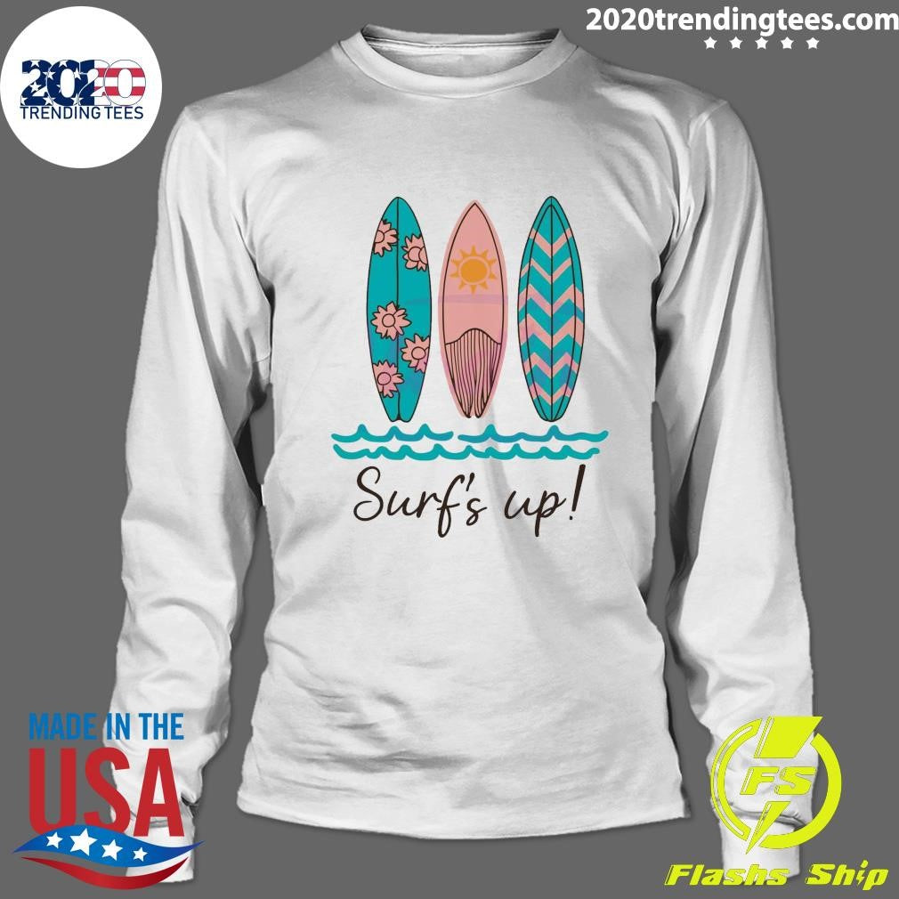 Original Retro Surfs Up Summer Beach Vibes - Adult & Kids T-Shirts, Sweatshirts & Hoodies apparel design preview 4