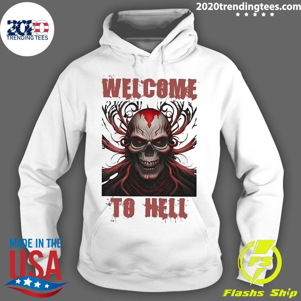 Original Skull Welcome To Hell - Adult & Kids T-Shirts, Sweatshirts & Hoodies apparel design preview 2