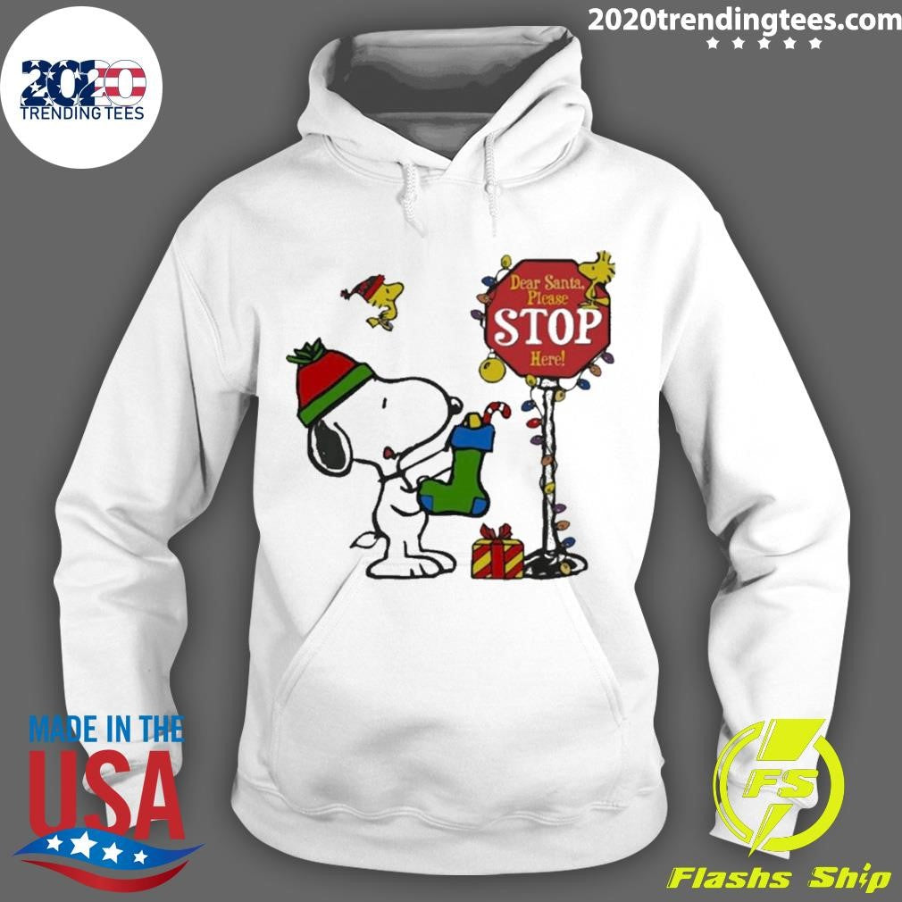 Original Snoopy And Woodstock Hat Santa Dear Please - Adult & Kids T-Shirts, Sweatshirts & Hoodies apparel design preview 2