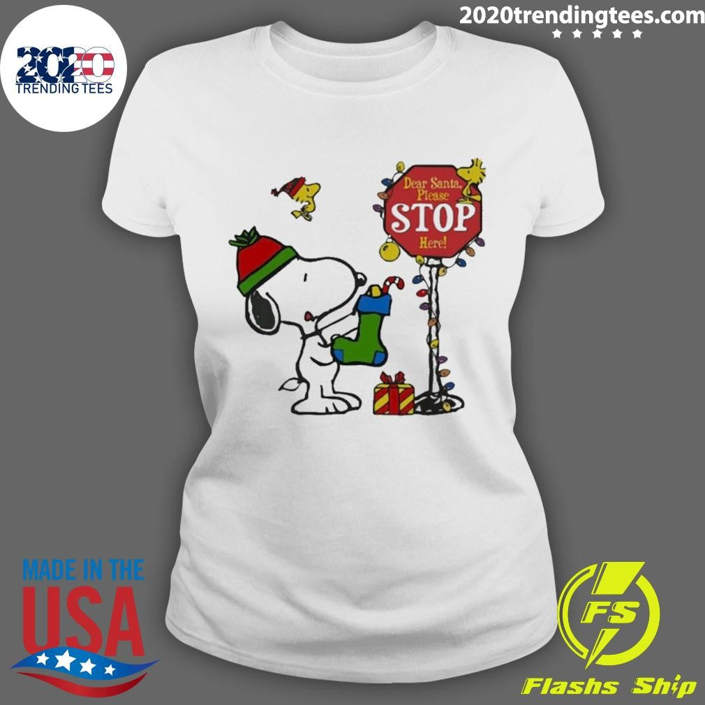 Original Snoopy And Woodstock Hat Santa Dear Please - Adult & Kids T-Shirts, Sweatshirts & Hoodies apparel design preview 3