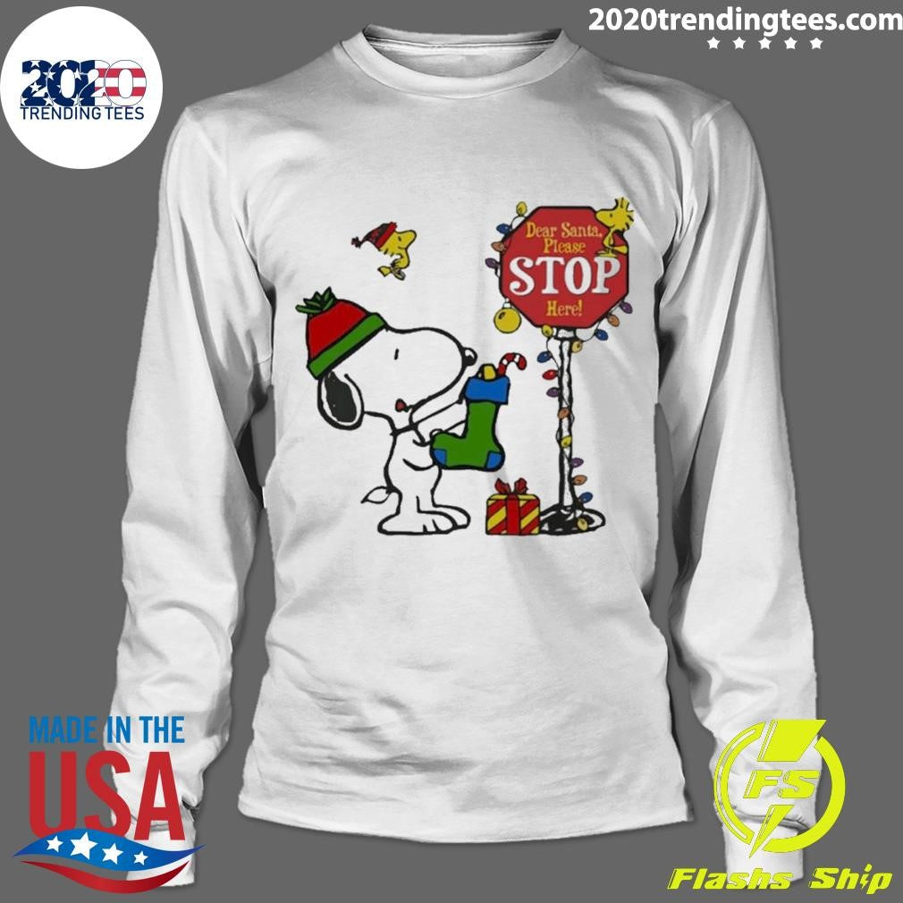 Original Snoopy And Woodstock Hat Santa Dear Please - Adult & Kids T-Shirts, Sweatshirts & Hoodies apparel design preview 4