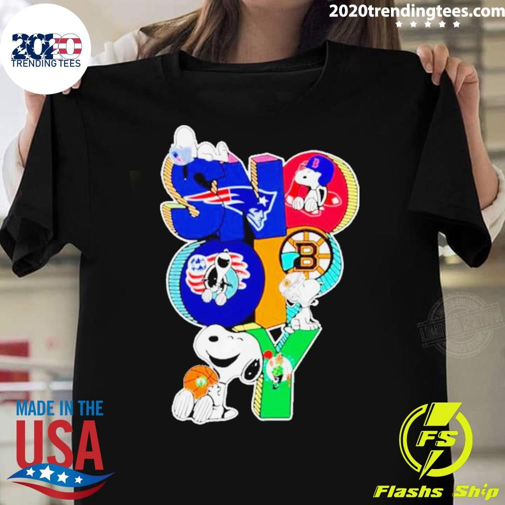 Original Snoopy Boston Sports Team Logo - Adult & Kids T-Shirts, Sweatshirts & Hoodies apparel design preview 1