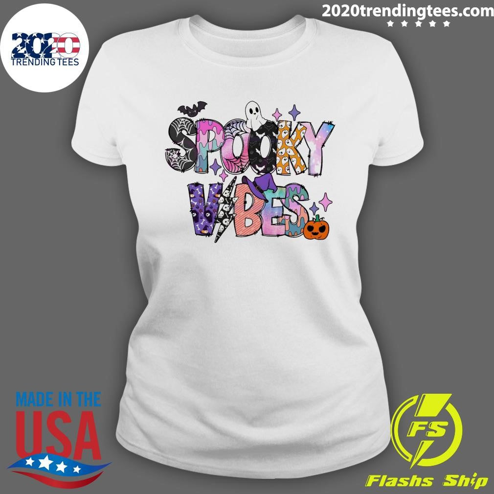 Original Spooky Vibes Halloween Ghost - Adult & Kids T-Shirts, Sweatshirts & Hoodies apparel design preview 3