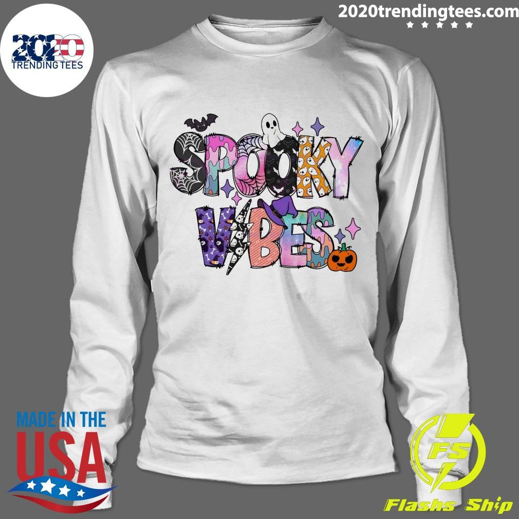 Original Spooky Vibes Halloween Ghost - Adult & Kids T-Shirts, Sweatshirts & Hoodies apparel design preview 4