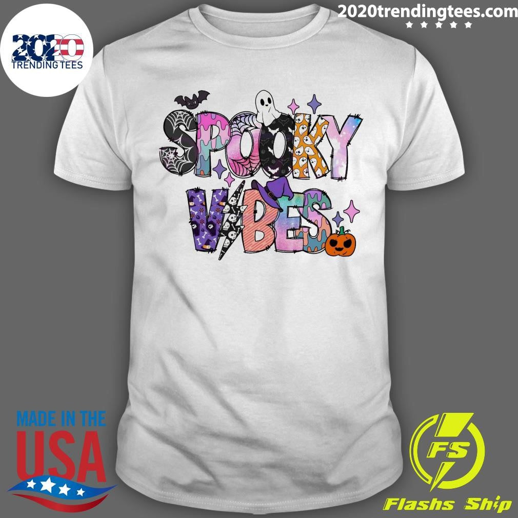 Original Spooky Vibes Halloween Ghost - Adult & Kids T-Shirts, Sweatshirts & Hoodies apparel design preview 1