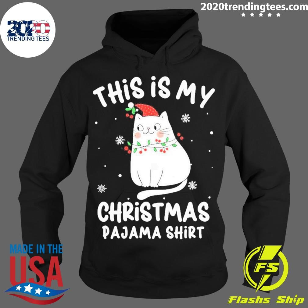 Original This Is My Christmas Pajama Cute Gift Cat - Adult & Kids T-Shirts, Sweatshirts & Hoodies apparel design preview 2
