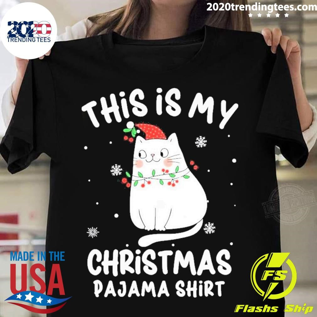 Original This Is My Christmas Pajama Cute Gift Cat - Adult & Kids T-Shirts, Sweatshirts & Hoodies apparel design preview 1