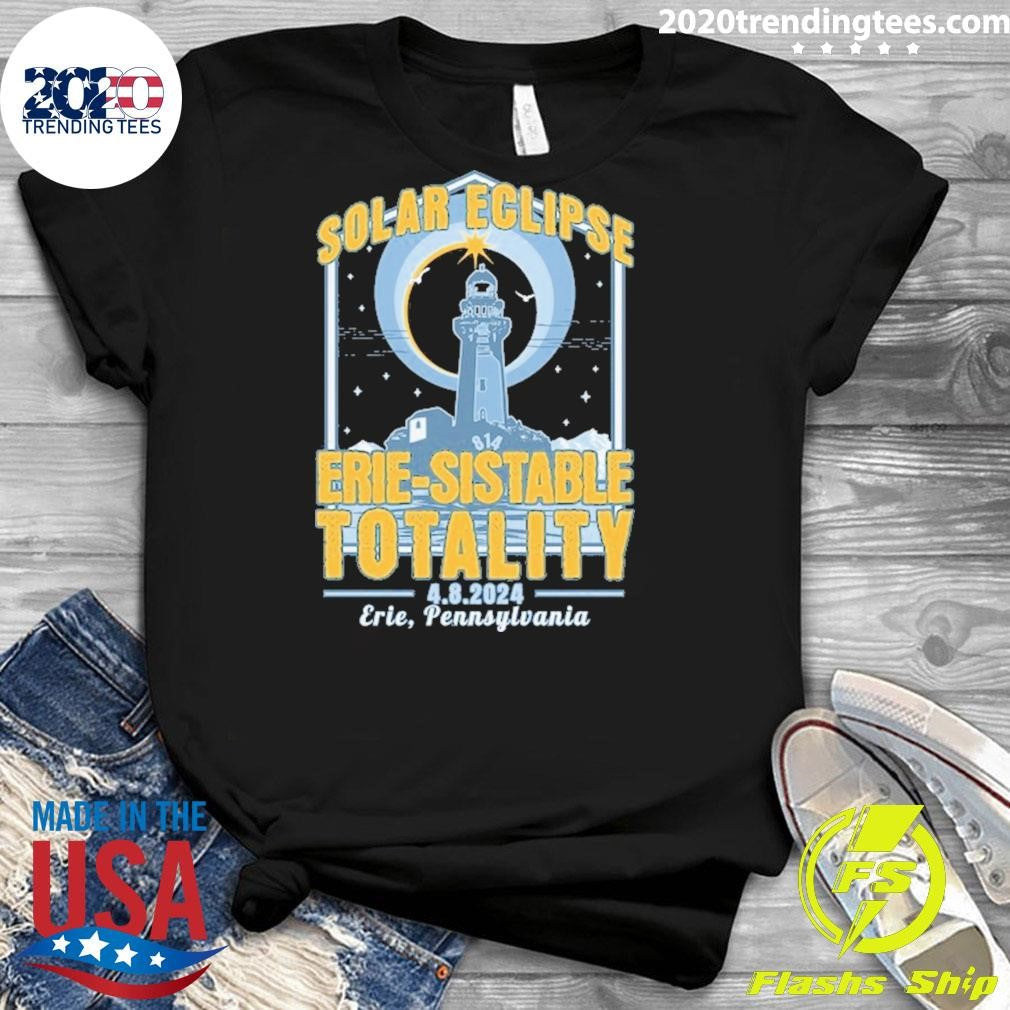 Original Total Solar Eclipse 2024 Erie, Pennsylvania - Adult & Kids T-Shirts, Sweatshirts & Hoodies apparel design preview 3