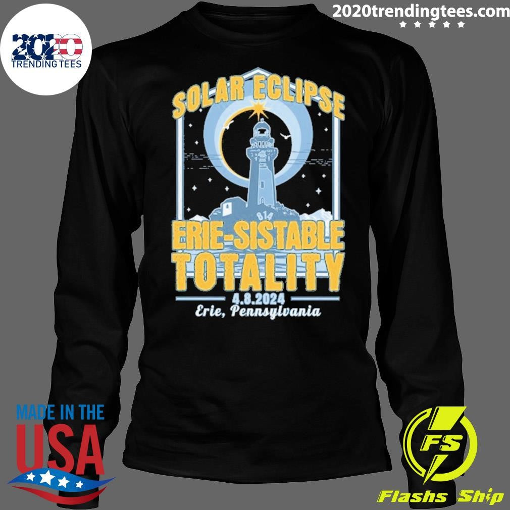 Original Total Solar Eclipse 2024 Erie, Pennsylvania - Adult & Kids T-Shirts, Sweatshirts & Hoodies apparel design preview 4