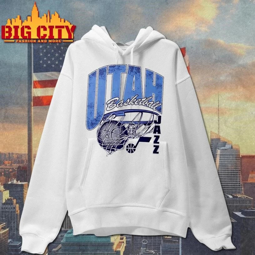 Original Utah Jazz Basketball Script Swish - Adult & Kids T-Shirts, Sweatshirts & Hoodies apparel design preview 2