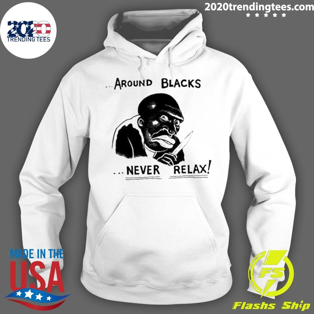 Original around Blacks Never Relax Black Man - Adult & Kids T-Shirts, Sweatshirts & Hoodies apparel design preview 2