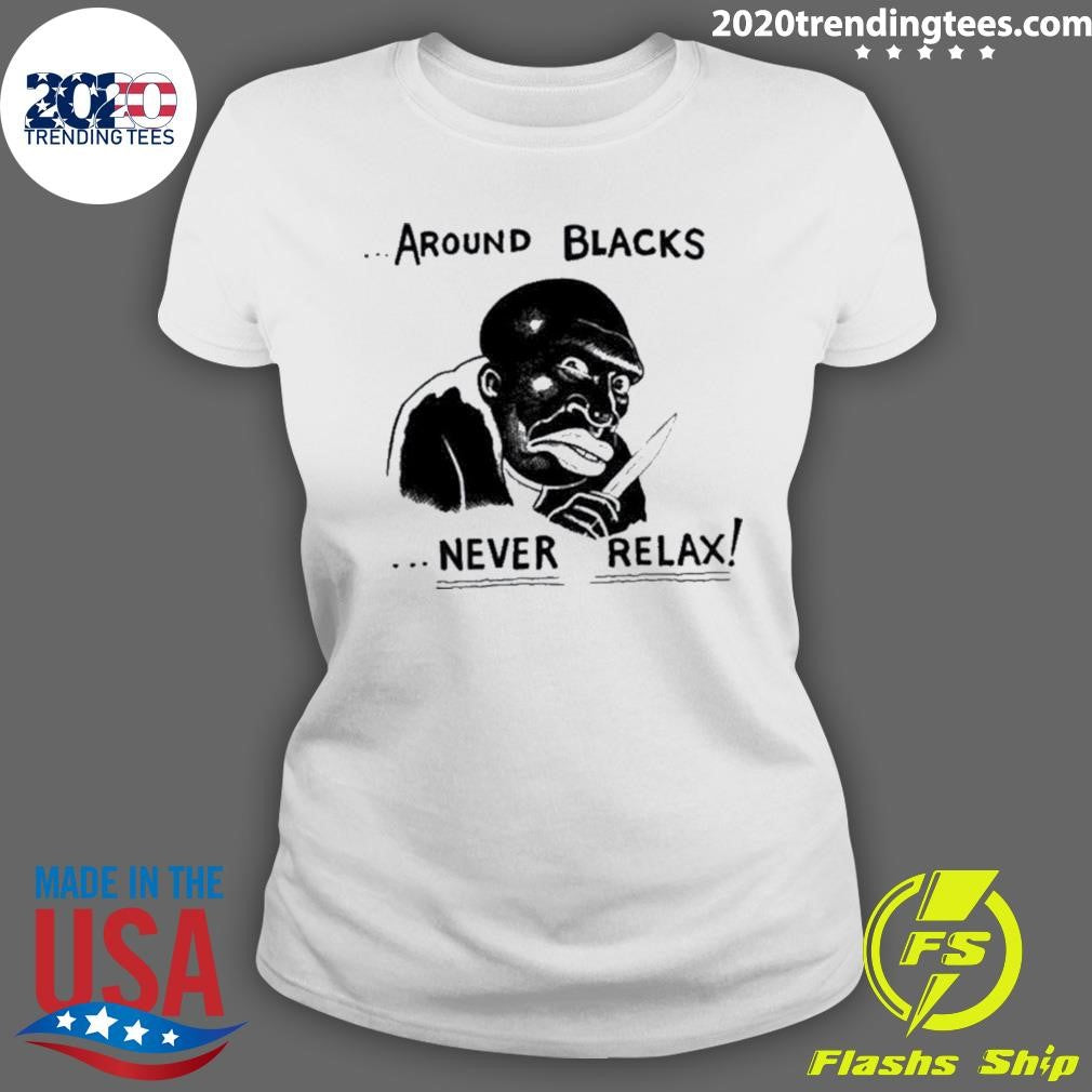 Original around Blacks Never Relax Black Man - Adult & Kids T-Shirts, Sweatshirts & Hoodies apparel design preview 3
