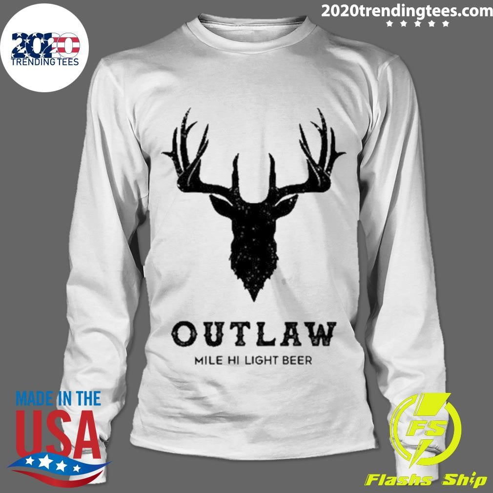 Original outlaw Mile Hi Light Beer Logo - Adult & Kids T-Shirts, Sweatshirts & Hoodies apparel design preview 4