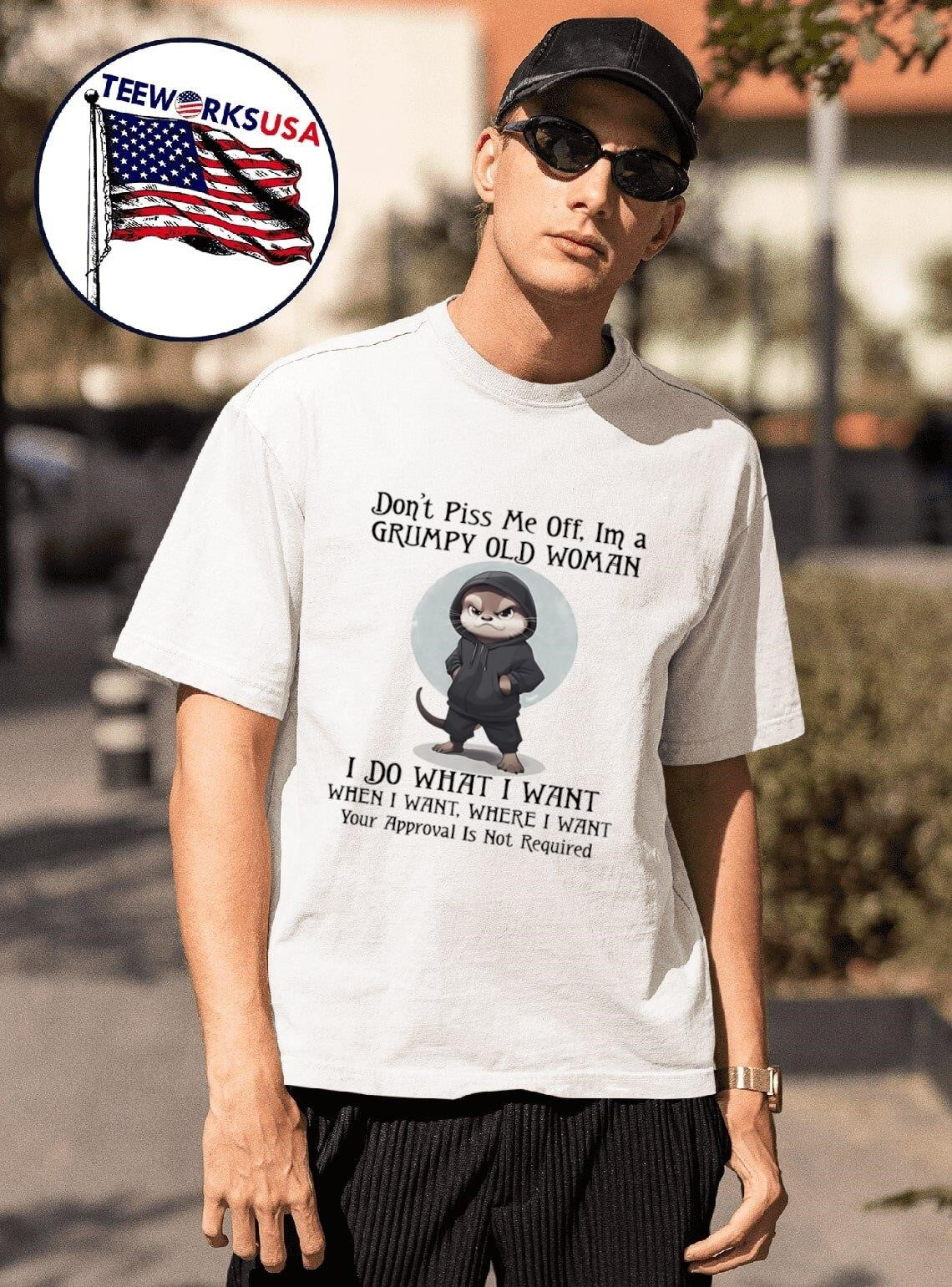 Otter don't piss me off I'm a grumpy old woman I do - Adult & Kids T-Shirts, Sweatshirts & Hoodies apparel design preview 1